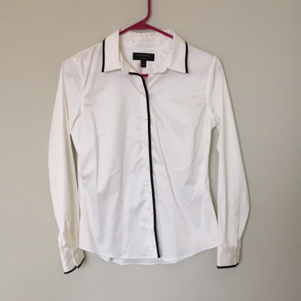 White with black button up